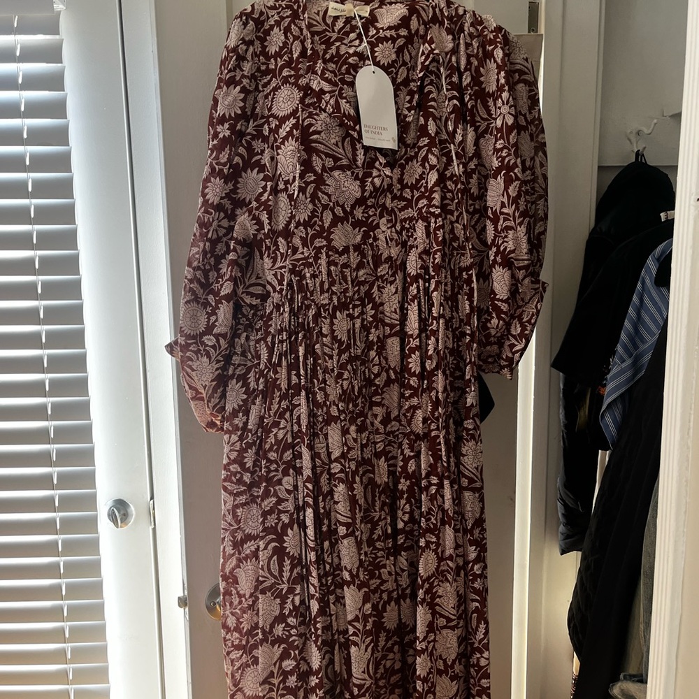Daughters of India Kyra Midi Dress in Wine